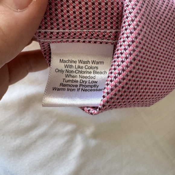 Joseph Abboud Men's 17 Button Up Long Sleeve‎ Egyptian Cotton Dress Shirt Pink - Picture 7 of 13